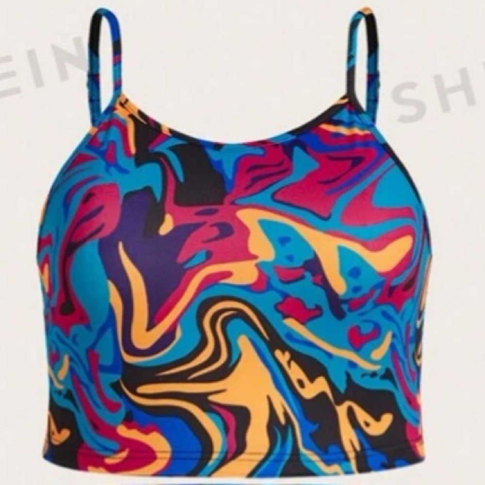 💟 SALE 2/$15 💟  Colorful Crop Cami Tank Top! Multi-color design… Brand NEW!!!